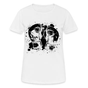 Boxhandschuhe - Frauen T-Shirt atmungsaktiv - Weiß - Vorne - AI Model Female 172 dark (172cm)