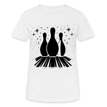 Quilles Bowling - T-shirt respirant Femme - blanc - Devant - AI Model Female 172 dark (172cm)