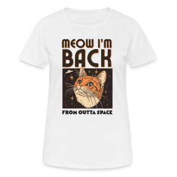 Miaou, je suis de retour - T-shirt respirant Femme - blanc - Devant - AI Model Female 172 dark (172cm)