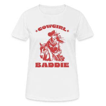 Rebelle de l’Ouest à cheval - T-shirt respirant Femme - blanc - Devant - AI Model Female 172 dark (172cm)