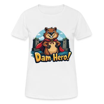 Beaver Hero – Héros du barrage ! - T-shirt respirant Femme - blanc - Devant - AI Model Female 172 dark (172cm)