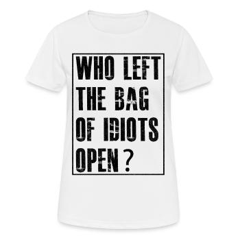 who left the bag - Frauen T-Shirt atmungsaktiv - Weiß - Vorne - AI Model Female 172 dark (172cm)