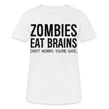 les zombies mangent des cerveaux - T-shirt respirant Femme - blanc - Devant - AI Model Female 172 dark (172cm)