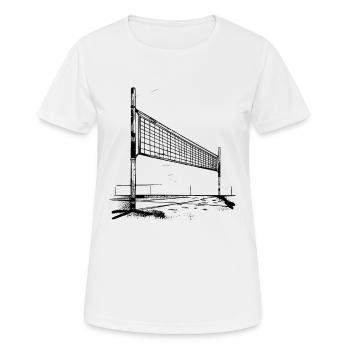 Volleyball Netz Skizze - Frauen T-Shirt atmungsaktiv - Weiß - Vorne - AI Model Female 172 dark (172cm)