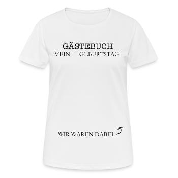 Livre d’or Mon ... Anniversaire - T-shirt respirant Femme - blanc - Devant - AI Model Female 172 dark (172cm)