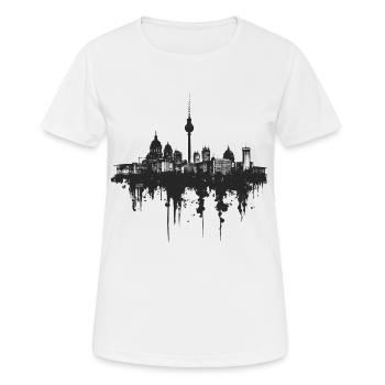 Horizon de Berlin - T-shirt respirant Femme - blanc - Devant - AI Model Female 172 dark (172cm)
