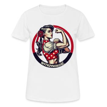 Strength strong woman Polish woman Poland retro gift - Women's Breathable T-Shirt - white - Front - AI Model Female 172 dark (172cm)