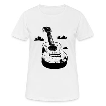 Ukulele Comic-Stil - Frauen T-Shirt atmungsaktiv - Weiß - Vorne - AI Model Female 172 dark (172cm)