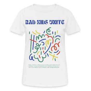 Les mauvais enfants s’unissent - T-shirt respirant Femme - blanc - Devant - AI Model Female 172 dark (172cm)