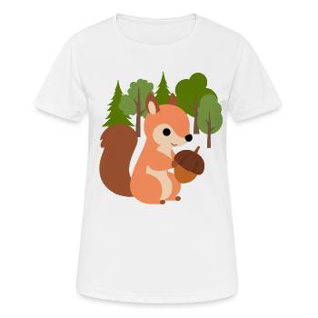 Eichhörnchen mit Nuss - Frauen T-Shirt atmungsaktiv - Weiß - Vorne - AI Model Female 172 dark (172cm)