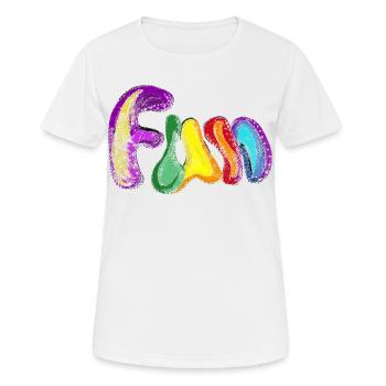 FUN - Frauen T-Shirt atmungsaktiv - Weiß - Vorne - AI Model Female 172 dark (172cm)
