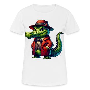 Crocodile Russe en Russe Crocodiles Russes - T-shirt respirant Femme - blanc - Devant - AI Model Female 172 dark (172cm)