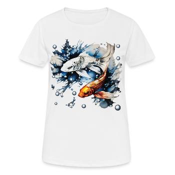Koïs et bulles - T-shirt respirant Femme - blanc - Devant - AI Model Female 172 dark (172cm)