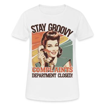 Stay Groovy Retro Plaintes fermées - T-shirt respirant Femme - blanc - Devant - AI Model Female 172 dark (172cm)