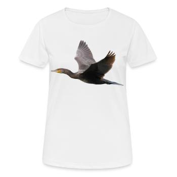 Kormoran im Flug - Frauen T-Shirt atmungsaktiv - Weiß - Vorne - AI Model Female 172 dark (172cm)