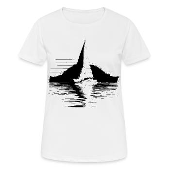 Segelschiff - Frauen T-Shirt atmungsaktiv - Weiß - Vorne - AI Model Female 172 dark (172cm)