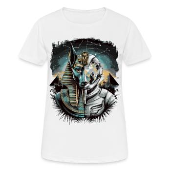 Ancien astronaute Anubis divinité futuriste de l’espace - T-shirt respirant Femme - blanc - Devant - AI Model Female 172 dark (172cm)