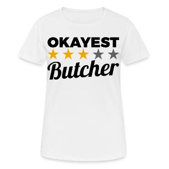 Boucher moyen - T-shirt respirant Femme - blanc - Devant - AI Model Female 172 dark (172cm)