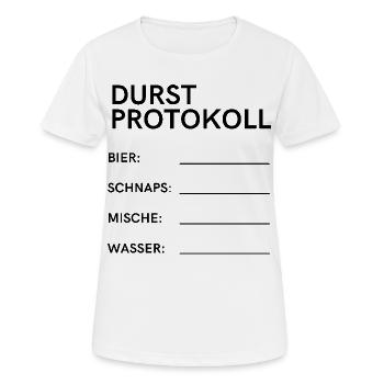 Durstprotokoll - Frauen T-Shirt atmungsaktiv - Weiß - Vorne - AI Model Female 172 dark (172cm)