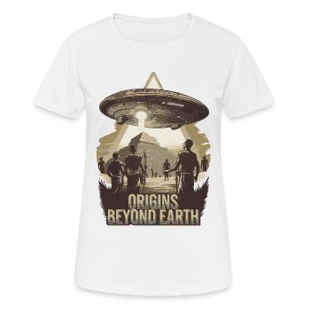 Origines au-delà de la Terre OVNI : mythe ancien - T-shirt respirant Femme - blanc - Devant - AI Model Female 172 dark (172cm)