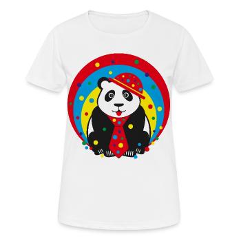 Fasching Panda mit Hut und Krawatte. - Frauen T-Shirt atmungsaktiv - Weiß - Vorne - AI Model Female 172 dark (172cm)