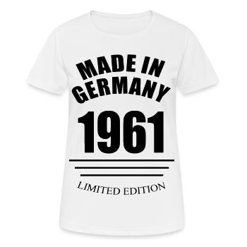 made in germany 1961 limited edition - Frauen T-Shirt atmungsaktiv - Weiß - Vorne - AI Model Female 172 dark (172cm)