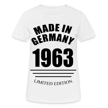 Made in Germany 1963 limited edition - Frauen T-Shirt atmungsaktiv - Weiß - Vorne - AI Model Female 172 dark (172cm)