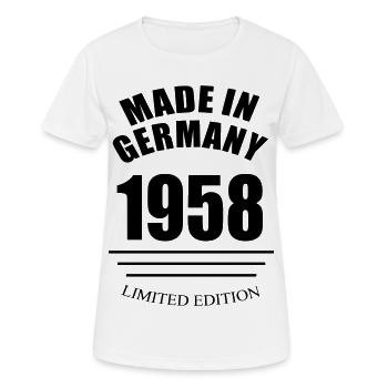 made in germany 1958 limited edition - Frauen T-Shirt atmungsaktiv - Weiß - Vorne - AI Model Female 172 dark (172cm)