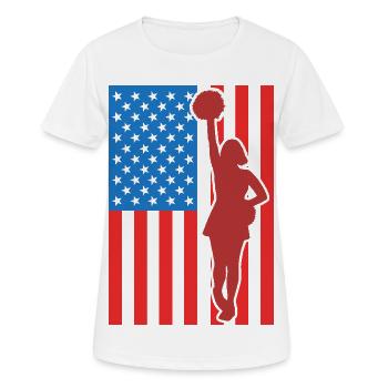 Cheerleading USA Flag - Women's Breathable T-Shirt - white - Front - AI Model Female 172 dark (172cm)