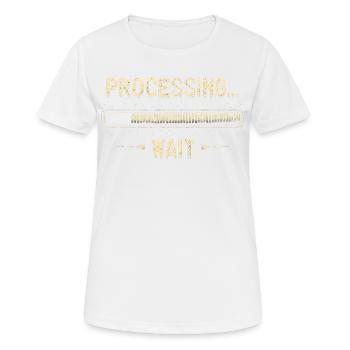 Traitement... Veuillez patienter - T-shirt respirant Femme - blanc - Devant - AI Model Female 172 dark (172cm)