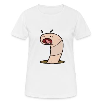 Beweglicher Wurm - Frauen T-Shirt atmungsaktiv - Weiß - Vorne - AI Model Female 172 dark (172cm)