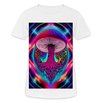 Champignon psychédélique - T-shirt respirant Femme - blanc - Devant - AI Model Female 172 dark (172cm)