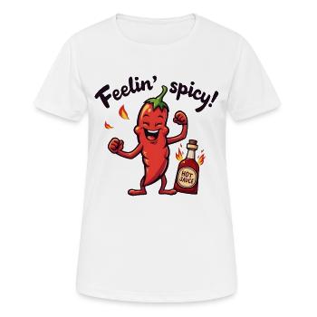 Feelin' Spicy Pepper - Frauen T-Shirt atmungsaktiv - Weiß - Vorne - AI Model Female 172 dark (172cm)
