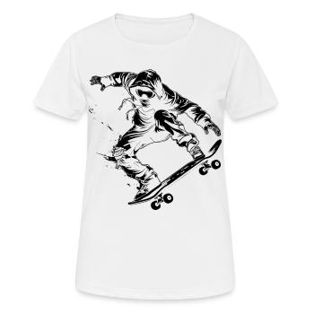 Cartoon Skateboarder - Frauen T-Shirt atmungsaktiv - Weiß - Vorne - AI Model Female 172 dark (172cm)