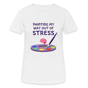 Peindre pour sortir du stress - T-shirt respirant Femme - blanc - Devant - AI Model Female 172 dark (172cm)