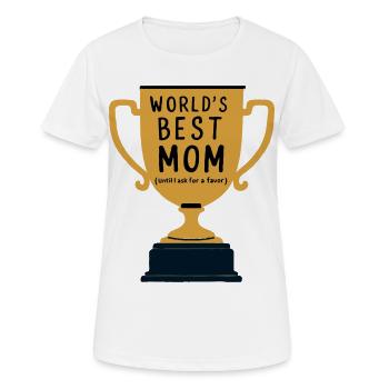 World's Best Mom Trophy - Frauen T-Shirt atmungsaktiv - Weiß - Vorne - AI Model Female 172 dark (172cm)
