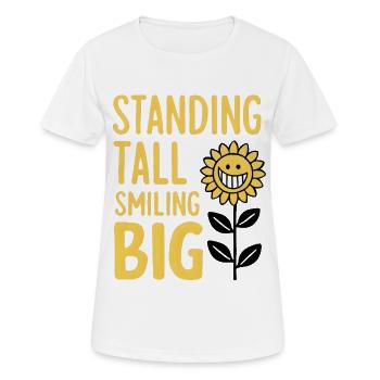 Standing Tall, Smiling Big - Women's Breathable T-Shirt - white - Front - AI Model Female 172 dark (172cm)