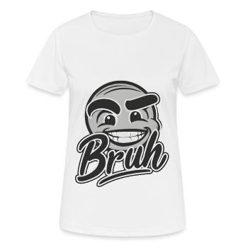Bruh Face - T-shirt respirant Femme - blanc - Devant - AI Model Female 172 dark (172cm)