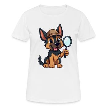 Deutscher Schäferhund Offizier - Frauen T-Shirt atmungsaktiv - Weiß - Vorne - AI Model Female 172 dark (172cm)