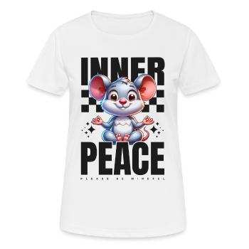 Inner Peace – Süße Zen Yoga Maus Meditation - Frauen T-Shirt atmungsaktiv - Weiß - Vorne - AI Model Female 172 dark (172cm)