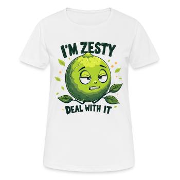 Je suis piquant, fais avec - T-shirt respirant Femme - blanc - Devant - AI Model Female 172 dark (172cm)