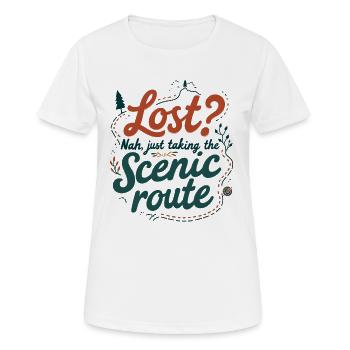 Emprunter la route panoramique - T-shirt respirant Femme - blanc - Devant - AI Model Female 172 dark (172cm)