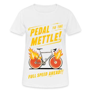 Pédalez jusqu’au courage - T-shirt respirant Femme - blanc - Devant - AI Model Female 172 dark (172cm)