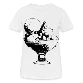 Eisbecher - Frauen T-Shirt atmungsaktiv - Weiß - Vorne - AI Model Female 172 dark (172cm)