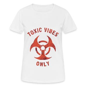 Vibrations toxiques uniquement - T-shirt respirant Femme - blanc - Devant - AI Model Female 172 dark (172cm)