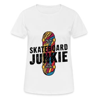 Skateboard Junkie - Frauen T-Shirt atmungsaktiv - Weiß - Vorne - AI Model Female 172 dark (172cm)