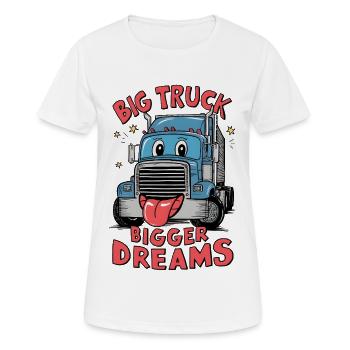 Un gros camion, de plus grands rêves - T-shirt respirant Femme - blanc - Devant - AI Model Female 172 dark (172cm)