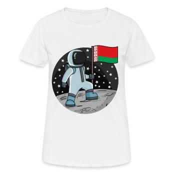 Drapeau astronaute Biélorussie - T-shirt respirant Femme - blanc - Devant - AI Model Female 172 dark (172cm)