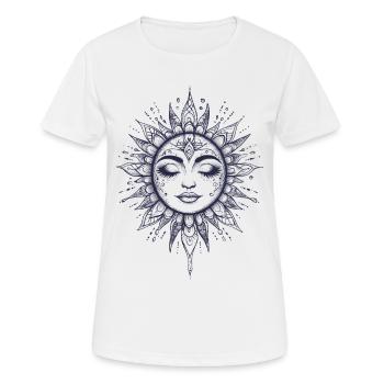 Boho Soleil Bohème Visage Soleil Spiritualité - T-shirt respirant Femme - blanc - Devant - AI Model Female 172 dark (172cm)