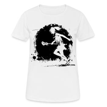 Lacrosse Spielerin - Frauen T-Shirt atmungsaktiv - Weiß - Vorne - AI Model Female 172 dark (172cm)